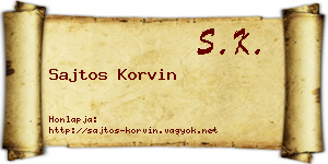 Sajtos Korvin névjegykártya